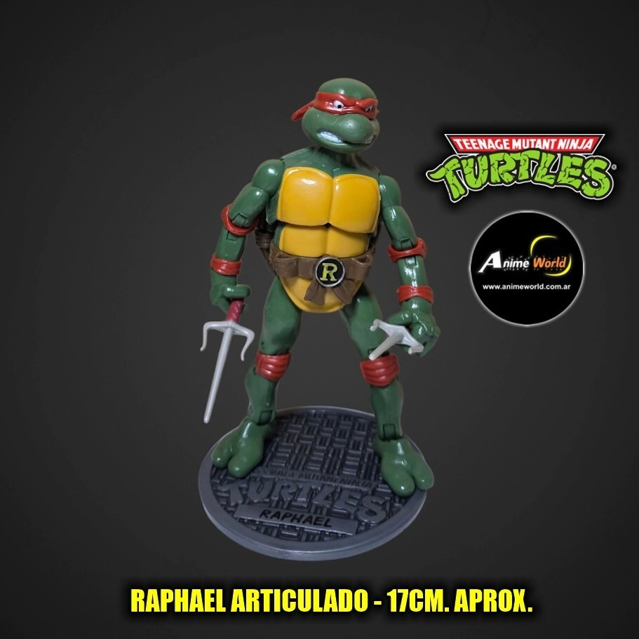 TORTUGA NINJA RAPHAEL ARTICULADO HARD TOY WITH BASE (17CM APROX) (F1101)