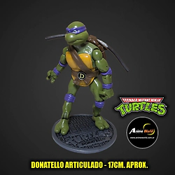 TORTUGA NINJA DONATELLO ARTICULADO HARD TOY WITH BASE (17CM APROX) (F1102)