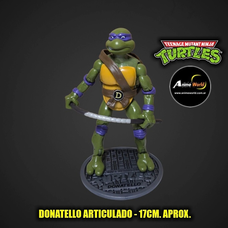 TORTUGA NINJA DONATELLO ARTICULADO HARD TOY WITH BASE (17CM APROX) (F1102)