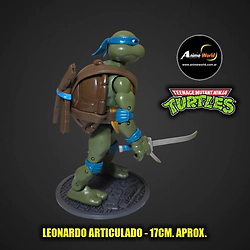 TORTUGA NINJA LEONARDO ARTICULADO HARD TOY WITH BASE (17CM APROX) (F1103)
