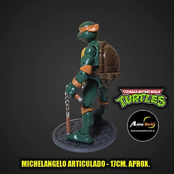 TORTUGA NINJA MICHELANGELO ARTICULADO HARD TOY WITH BASE (17CM APROX) (F1104)