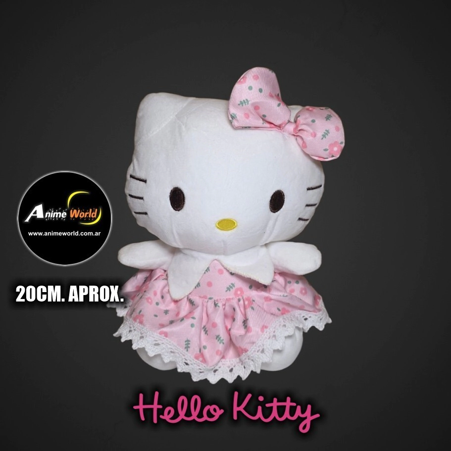 PELUCHE HELLO KITTY CON VESTIDO #2 (20CM APROX) (P2263)