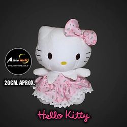 PELUCHE HELLO KITTY CON VESTIDO #2 (20CM APROX) (P2263)