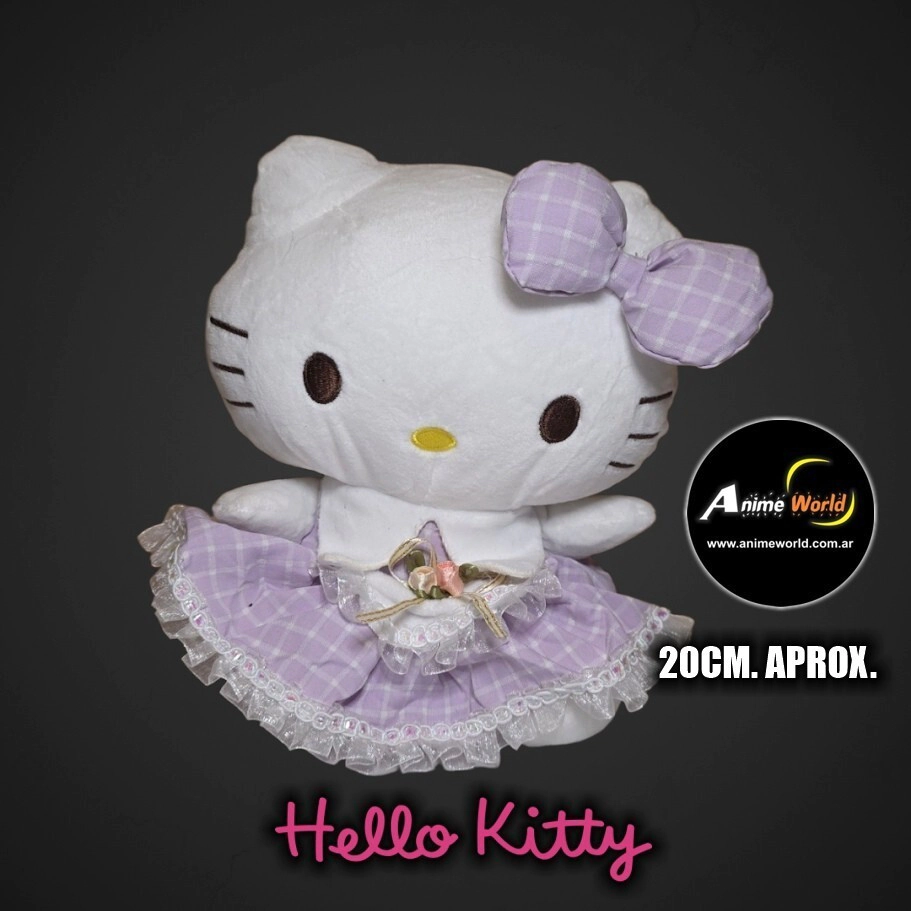 PELUCHE HELLO KITTY CON VESTIDO #3 (20CM APROX) (P2264)