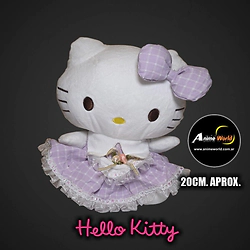PELUCHE HELLO KITTY CON VESTIDO #3 (20CM APROX) (P2264)