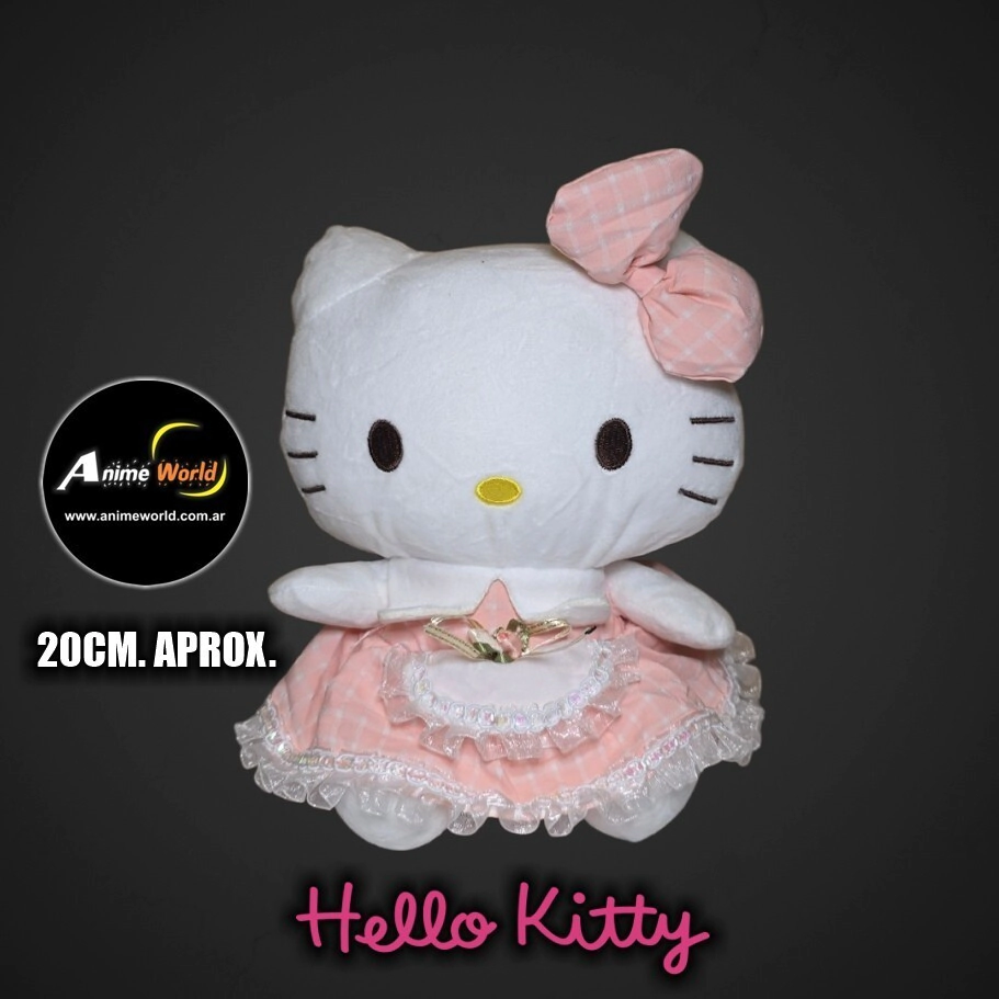 PELUCHE HELLO KITTY CON VESTIDO #4 (20CM APROX) (P2265)