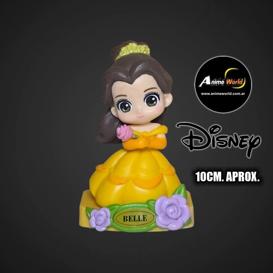 DISNEY PRINCESAS CON BASE #1 BELLE (10CM APROX) (F1105)