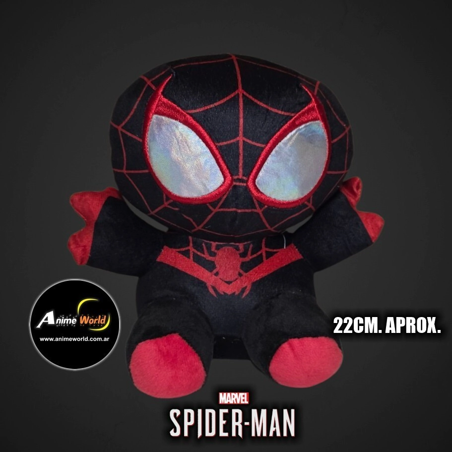 PELUCHE SPIDERMAN SENTADO #2 NEGRO (22CM APROX) (P2273)