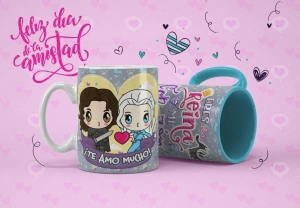 TAZAS (CERAMICA) AMOR Y AMISTAD PERSONALIZABLE VOL 2 (8 MODELOS)