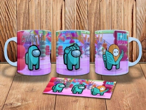 TAZAS (CERAMICA) AMONG US VOL 2 vs FALL GUYS (30 MODELOS)