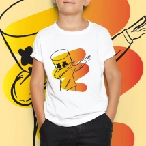 REMERA POLIESTER - FORTNITE MARSHMELLO (TALLA 4) (R0021)