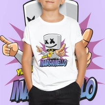 REMERA POLIESTER - FORTNITE MARSHMELLO (TALLA 4) (R0022)