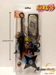 NARUTO - SET EN BLISTER KUNAI-ANILLO-SHURIKEN (DE METAL) VINCHA-COLGANTE (F0045)