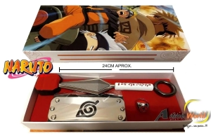 NARUTO - SET EN CAJA KUNAI-ANILLO (DE METAL) VINCHA (F0046)