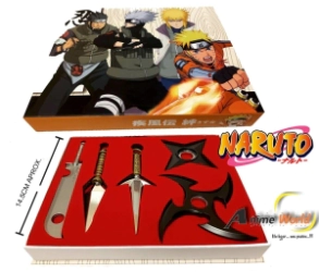 NARUTO - SET EN CAJA ARMAS DE METAL (KUNAI-SHURIKEN) (F0048)