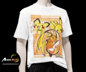 REMERA POLIESTER POKEMON EVOLUCION #3 RAICHU