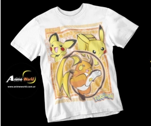REMERA BLANCA ALGODON POKEMON #3