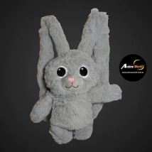 PELUCHE CONEJO CON OREJAS ESTIRABLES ANTI ESTRES (GRIS) (45CM APROX) (P0552)