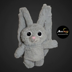 PELUCHE CONEJO CON OREJAS ESTIRABLES ANTI ESTRES (GRIS) (45CM APROX) (P0552)