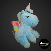 PELUCHE UNICORNIO COLOR CELESTE (27CM APROX) (P0558)
