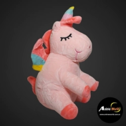 PELUCHE UNICORNIO COLOR ROSA (27CM APROX) (P0559)